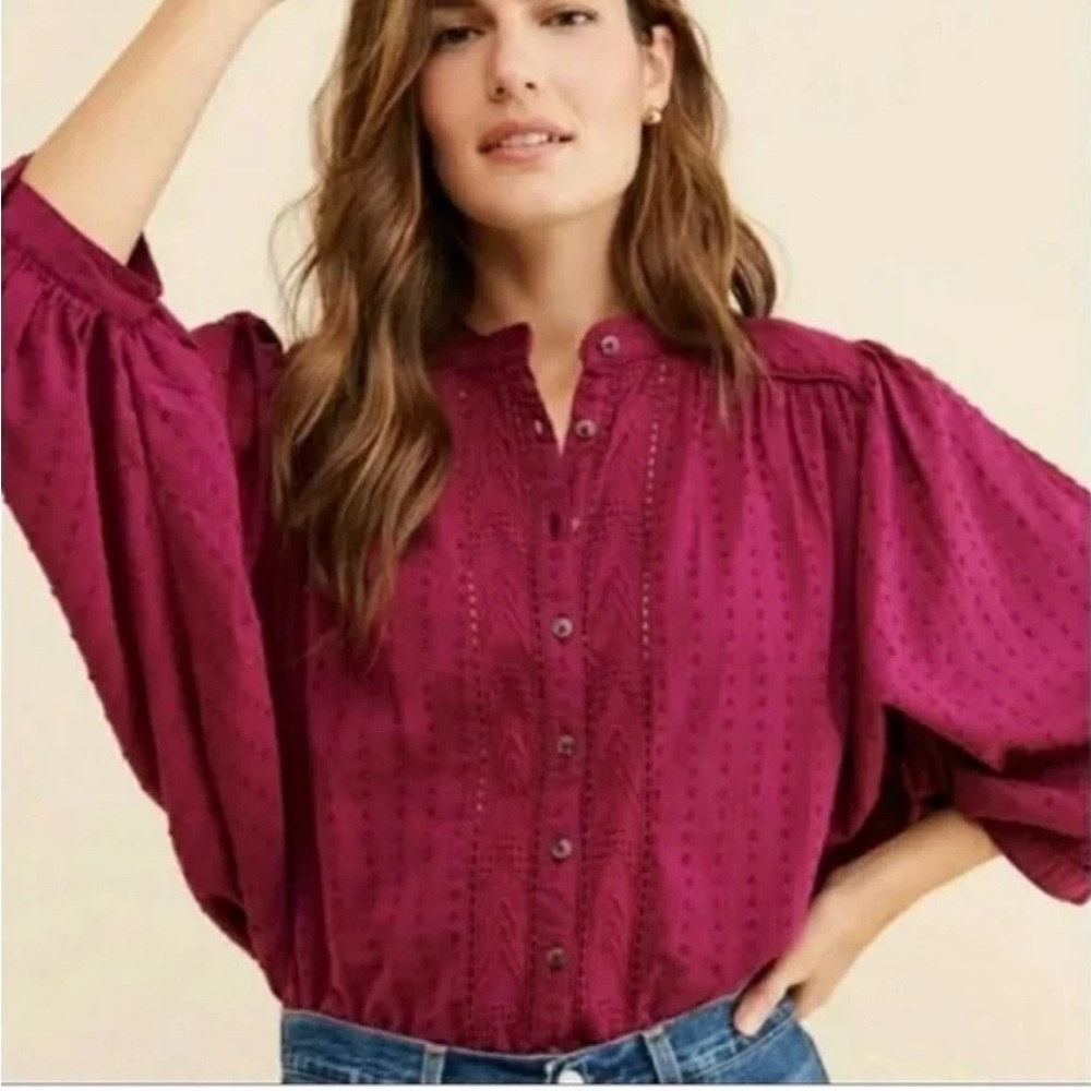 ANTHROPOLOGIE pilcro tavi button down blouse